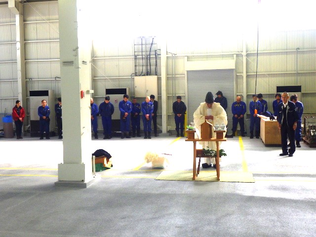 第三工場改装完成　お祓い