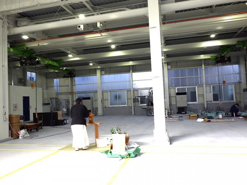 第三工場改装完成　お祓い